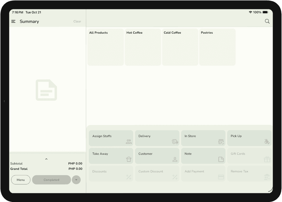 Point of Sale order view