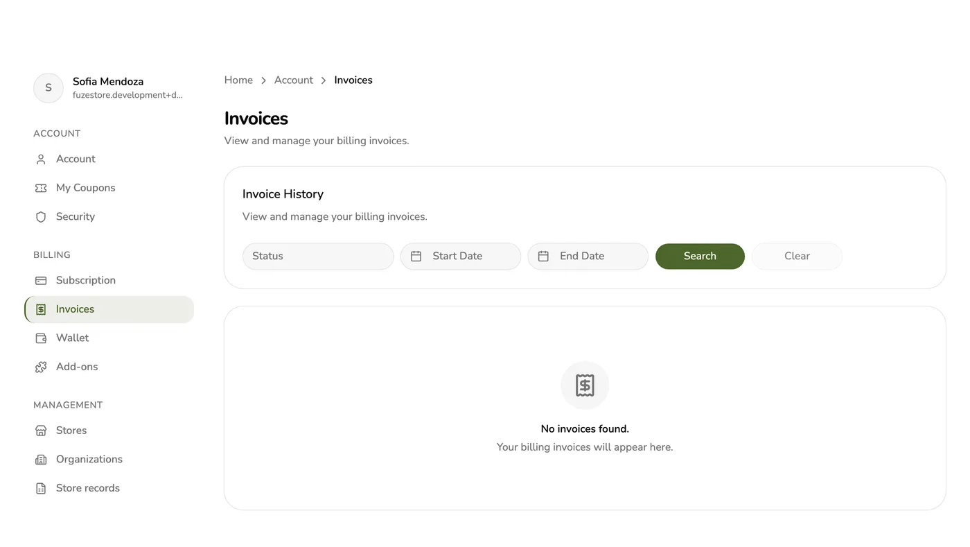 Invoice filters