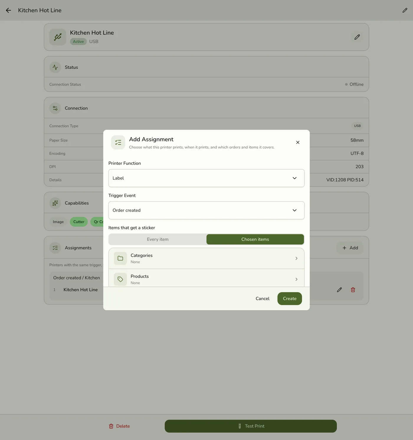 Label configuration with a live preview