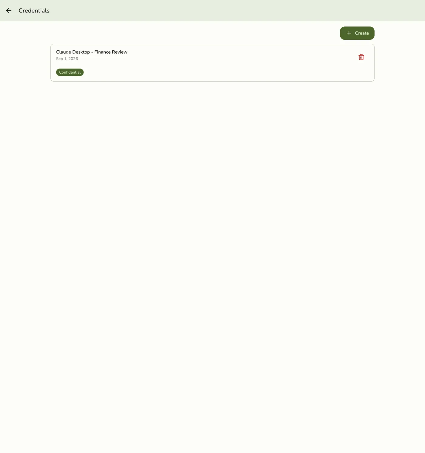 The AI Connections list in Fuze Store showing a saved connection with its name, connection type, and permission badges