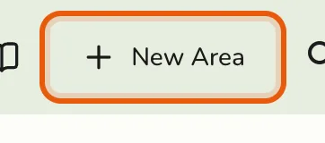 The New Area button on the Areas screen