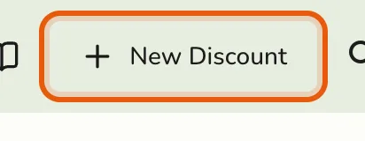 The New Discount button on the Discounts screen