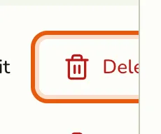The Delete action on a gift card row in the Gift Cards list