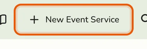 The New Event Service button on the Event Services screen in Fuze Store