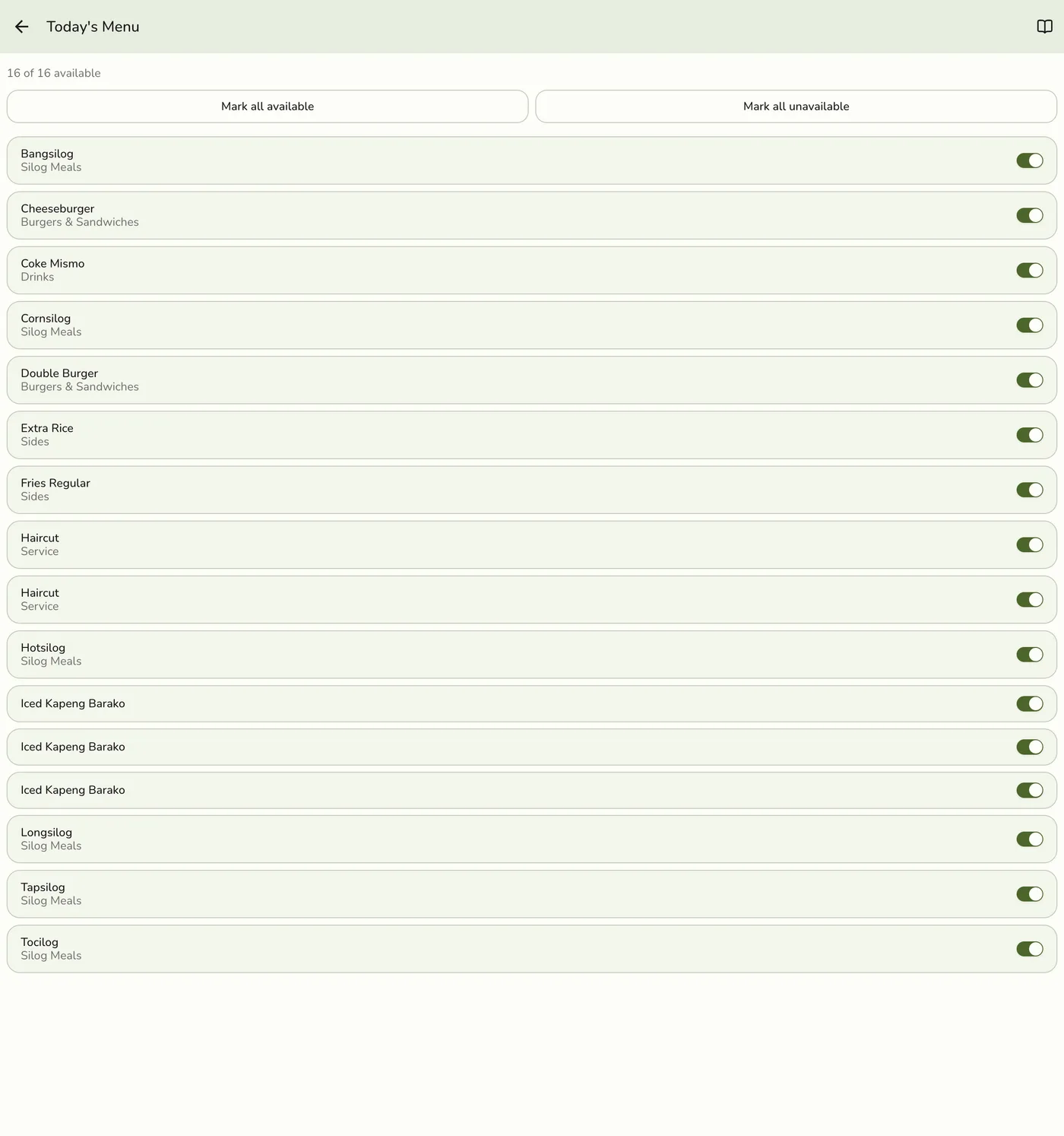 The edit Product form showing the current values, ready to update