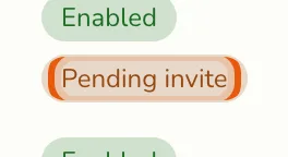 The Staff screen showing a newly invited staff member with a Pending invite badge next to their Enabled status