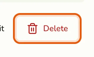 The Delete action on a tax row in the Taxes list